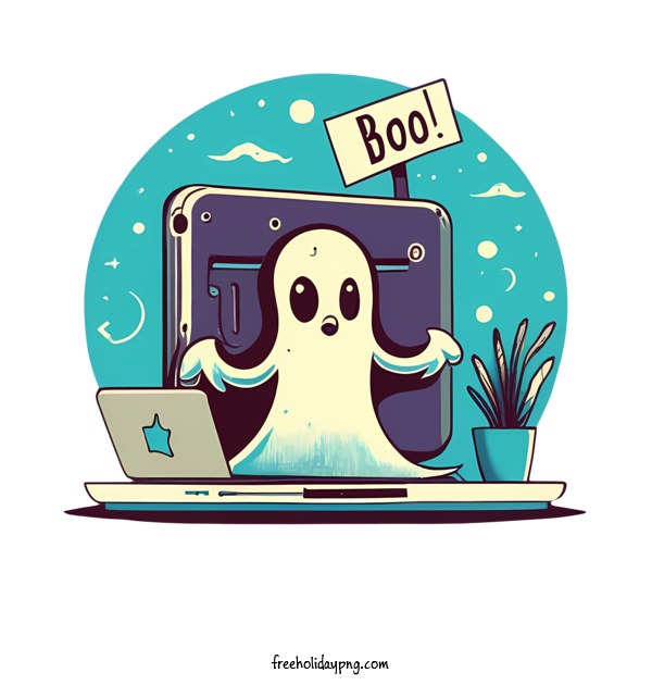 Transparent Halloween Halloween Boo ghost computer for Halloween Boo for Halloween