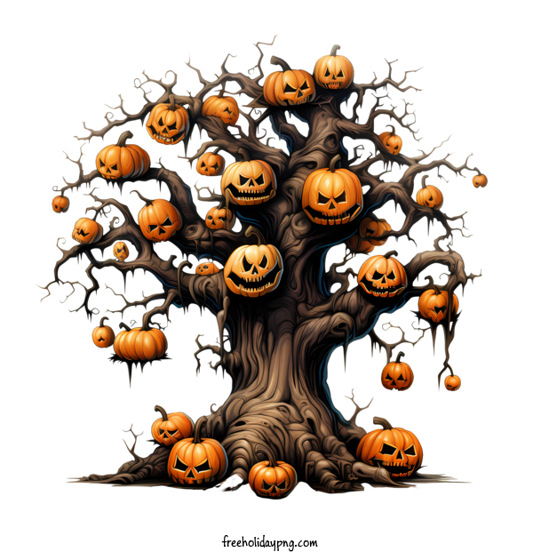 Transparent Halloween Halloween Tree Tree Pumpkins for Halloween Tree for Halloween