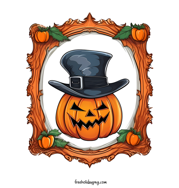 Transparent Halloween Halloween Frame pumpkin hat for Halloween Frame for Halloween