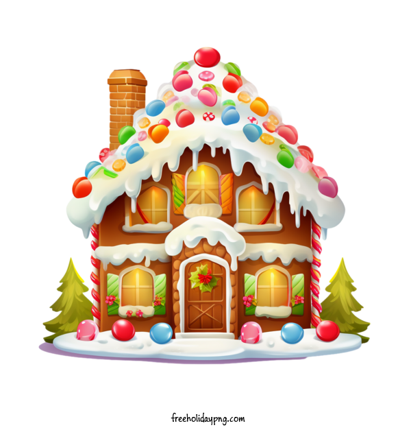 Transparent Christmas Christmas Gingerbread house candy for Christmas Gingerbread for Christmas