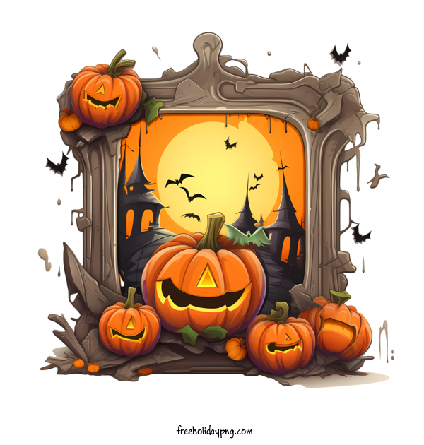 Transparent Halloween Halloween Frame haunted house ghosts for Halloween Frame for Halloween