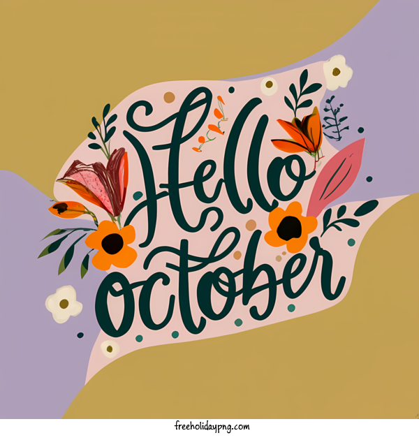 Transparent October Hello October hello october autumn leaves for Hello October for October