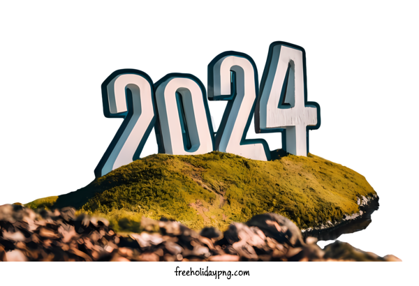 Transparent New Year Happy New Year 2024 green moss lush vegetation for Happy New Year 2024 for New Year