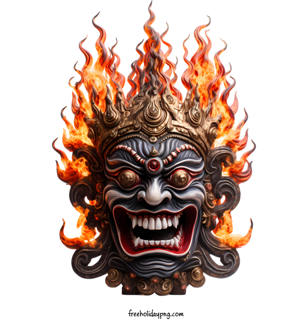 Transparent Dussehra Lord Rama Ravana Effigy Burning demon mask for India festival for Dussehra
