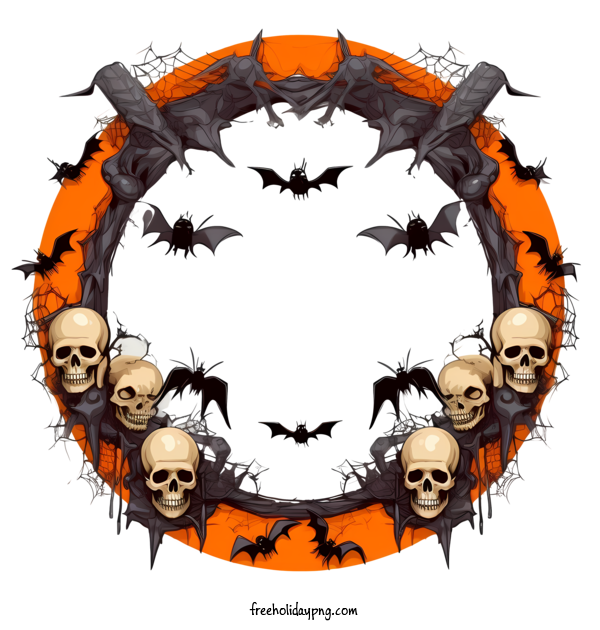 Transparent Halloween Halloween Frame skeleton skull for Halloween Frame for Halloween