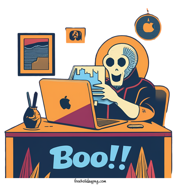Transparent Halloween Halloween Boo skeleton computer for Halloween Boo for Halloween