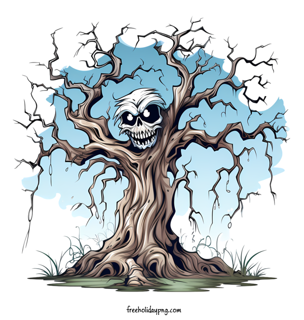 Transparent Halloween Halloween Tree Skeleton tree skull tree for Halloween Tree for Halloween