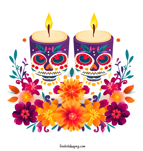Transparent Day of the Dead Día de Muertos Sugar skulls Day of the Dead for Día de Muertos for Day Of The Dead