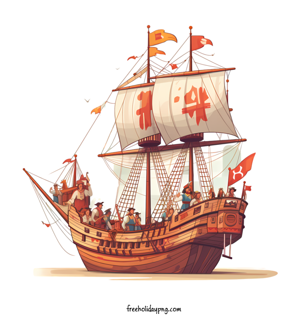 Transparent Columbus Day Columbus Day pirate ship wooden ship for Happy Columbus Day for Columbus Day