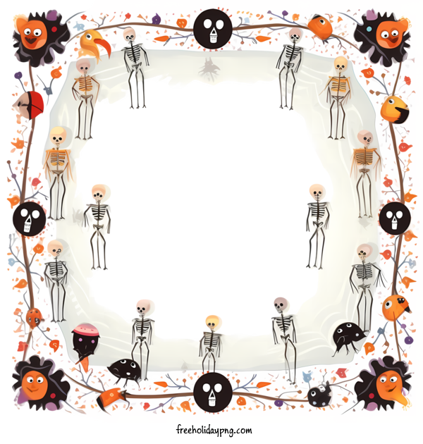 Transparent Halloween Halloween Frame skulls skeletons for Halloween Frame for Halloween