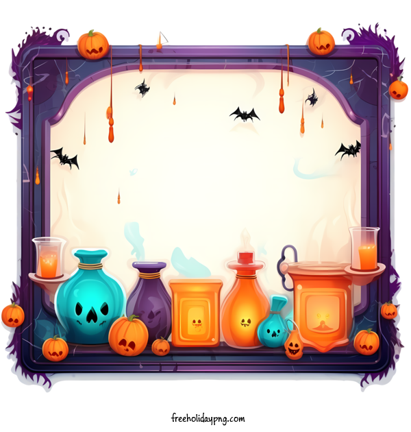 Transparent Halloween Halloween Frame Halloween cauldron for Halloween Frame for Halloween