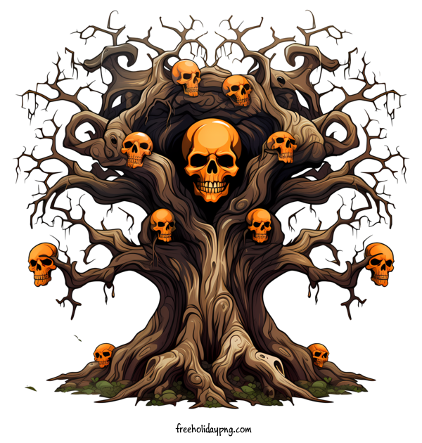 Transparent Halloween Halloween Tree skulls tree for Halloween Tree for Halloween