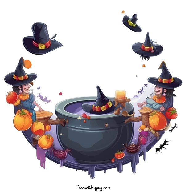 Transparent Halloween Halloween Frame witch cauldron for Halloween Frame for Halloween