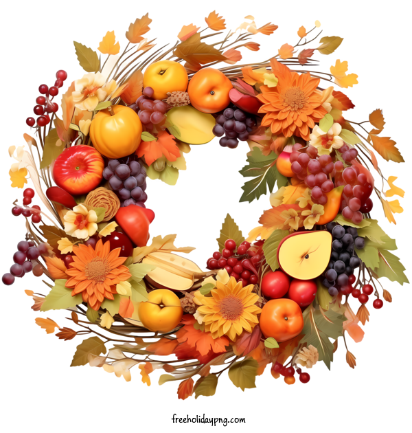 Transparent thanksgiving thanksgiving wreath fall wreath autumn leaves for thanksgiving wreath for Thanksgiving