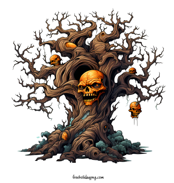 Transparent Halloween Halloween Tree forest skull for Halloween Tree for Halloween
