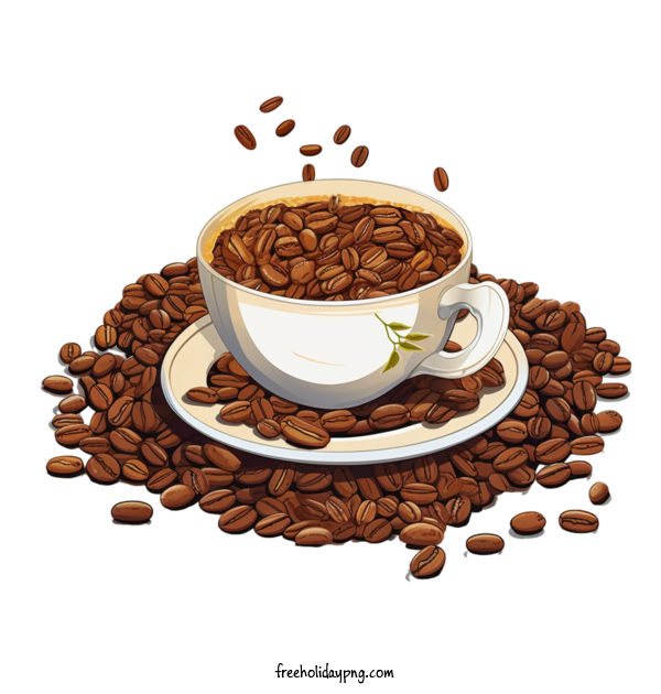 Transparent Coffee Day International Coffee Day Coffee beans cup for International Coffee Day for Coffee Day