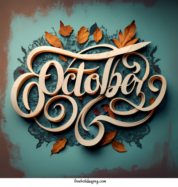 Transparent October Hello October October hand lettering for Hello October for October