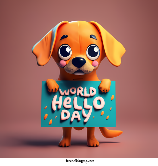 Transparent World Hello Day World Hello Day dog cartoon for Hello Day for World Hello Day