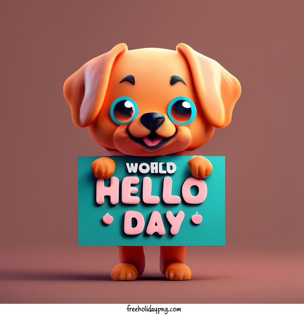 Transparent World Hello Day World Hello Day Hello day Cute dog for Hello Day for World Hello Day