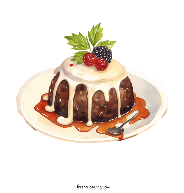 Transparent Christmas Christmas pudding sponge cake fruit for Christmas pudding for Christmas