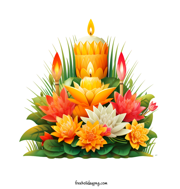 Transparent Loy Krathong Happy Loy Krathong lotus flowers candle for Happy Loy Krathong for Loy Krathong