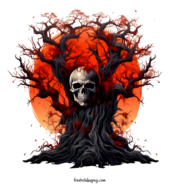 Transparent Halloween Halloween Tree skull skeleton for Halloween Tree for Halloween