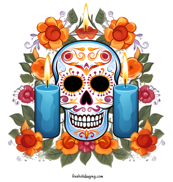 Transparent Day of the Dead Día de Muertos skull day of the dead for Día de Muertos for Day Of The Dead