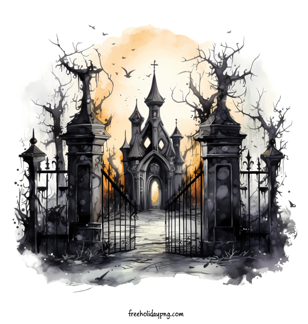Transparent Halloween Halloween Graveyard gothic dark for Graveyard for Halloween