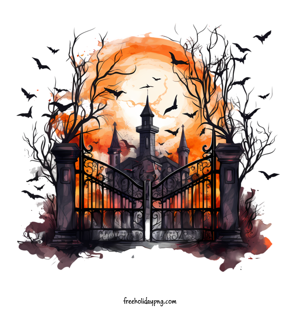 Transparent Halloween Halloween Graveyard haunted house spooky for Graveyard for Halloween