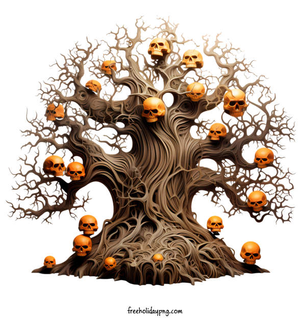 Transparent Halloween Halloween Tree skull tree for Halloween Tree for Halloween