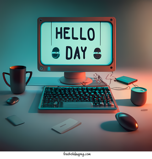 Transparent World Hello Day World Hello Day computer keyboard for Hello Day for World Hello Day