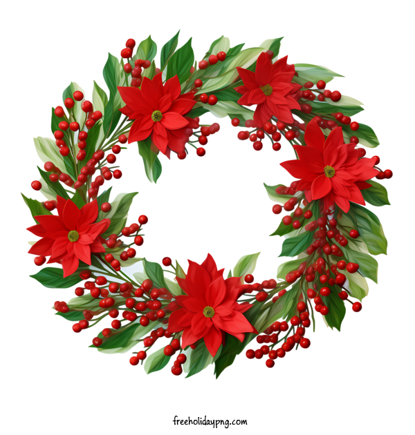 Transparent Christmas Christmas Wreath Poinsettia wreath for Christmas Wreath for Christmas