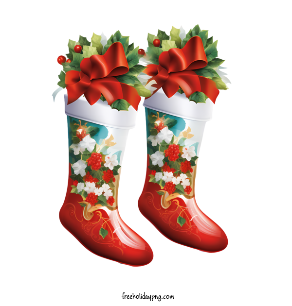Transparent Christmas Christmas Stocking Christmas stockings Stockings with red ribbon for Christmas Stocking for Christmas