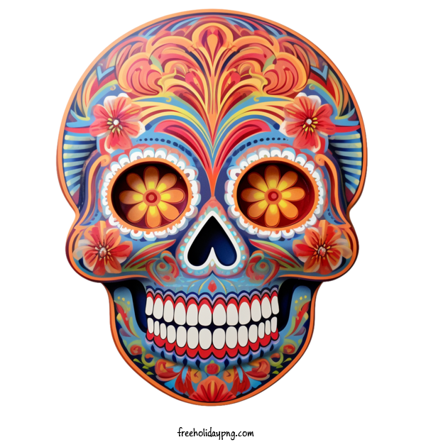Transparent Day of the Dead Sugar Skull skull day of the dead for Sugar Skull for Day Of The Dead