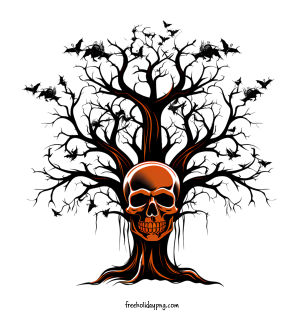 Transparent Halloween Halloween Tree skull black tree for Halloween Tree for Halloween