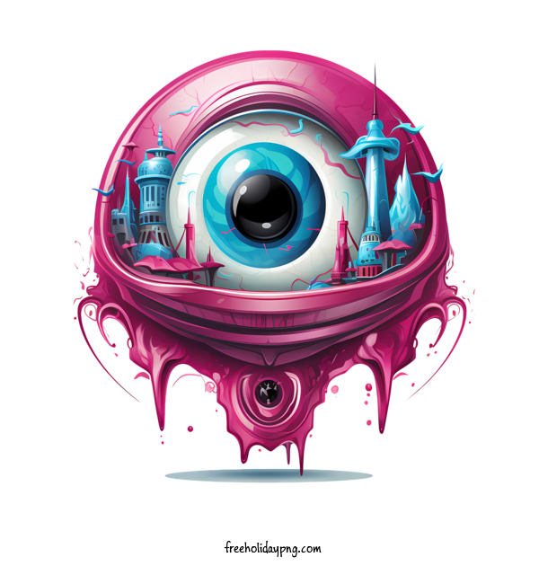 Transparent Halloween Halloween Eyeball Abstract Colorful for Halloween Eyeball for Halloween