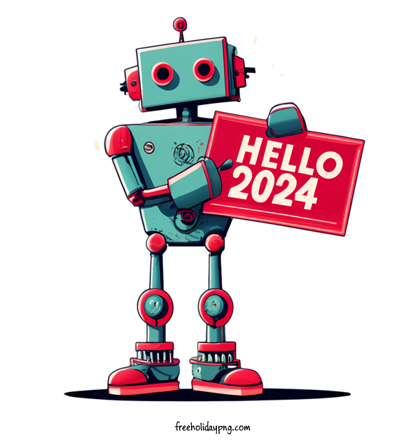 Transparent New Year Happy New Year 2024 robot happy new year for Happy New Year 2024 for New Year
