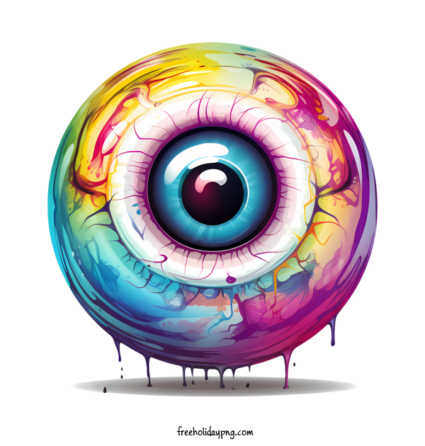 Transparent Halloween Halloween Eyeball Colorful Psychedelic for Halloween Eyeball for Halloween