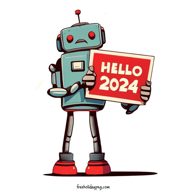 Transparent New Year Happy New Year 2024 robot robotics for Happy New Year 2024 for New Year