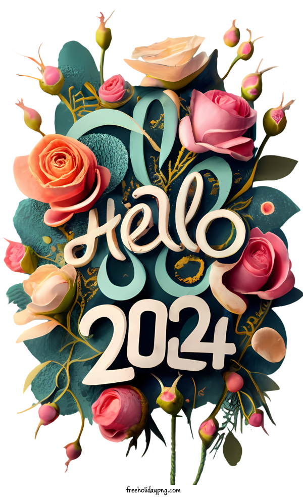 Transparent New Year Happy New Year 2024 hello 2023 rose for Happy New Year 2024 for New Year