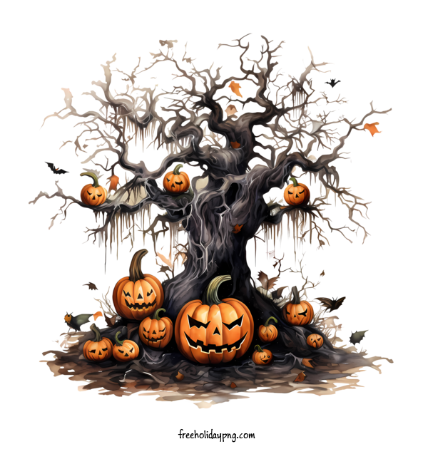 Transparent Halloween Halloween Tree spooky scary for Halloween Tree for Halloween