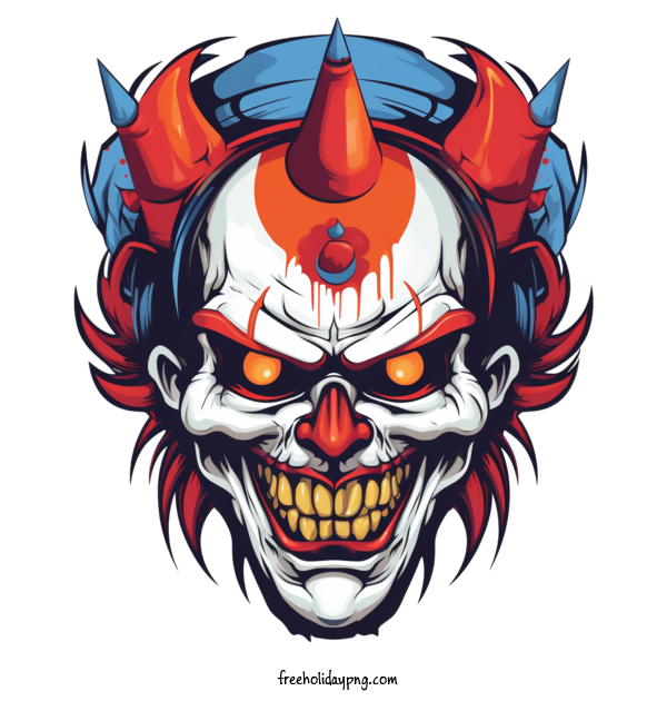 Transparent halloween zombie Clown skull for zombie for Halloween