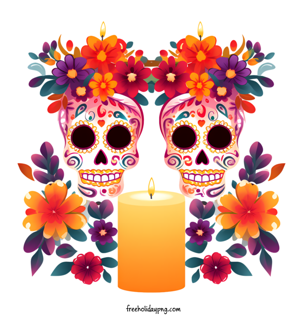 Transparent Day of the Dead Día de Muertos day of the dead skulls for Día de Muertos for Day Of The Dead