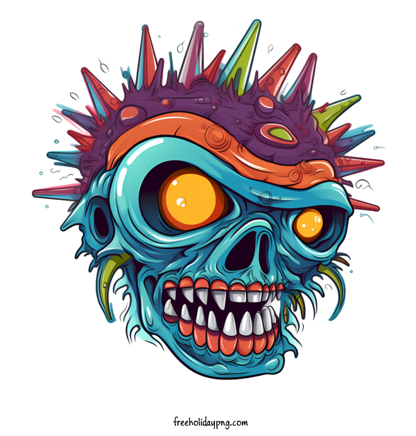 Transparent halloween zombie skull punk for zombie for Halloween