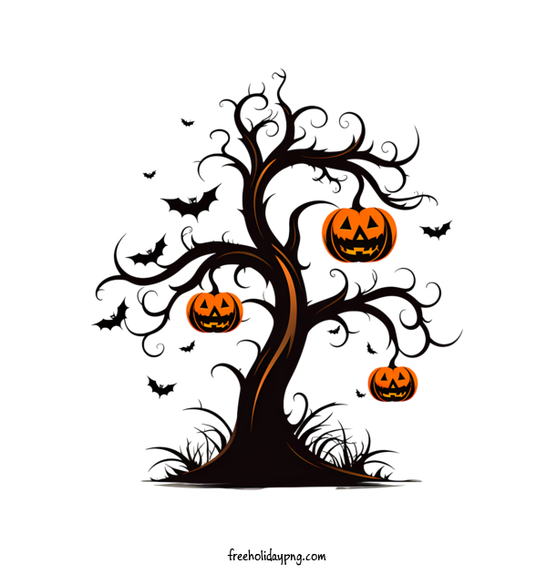 Transparent Halloween Halloween Tree cute creepy for Halloween Tree for Halloween