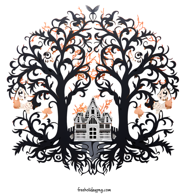 Transparent Halloween Halloween Tree gothic haunted for Halloween Tree for Halloween