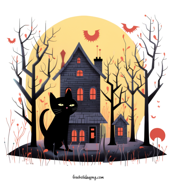 Transparent Halloween Black Cats spooky halloween for Black Cats for Halloween