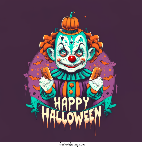 Transparent Halloween Happy Halloween clown carnival for Happy Halloween for Halloween