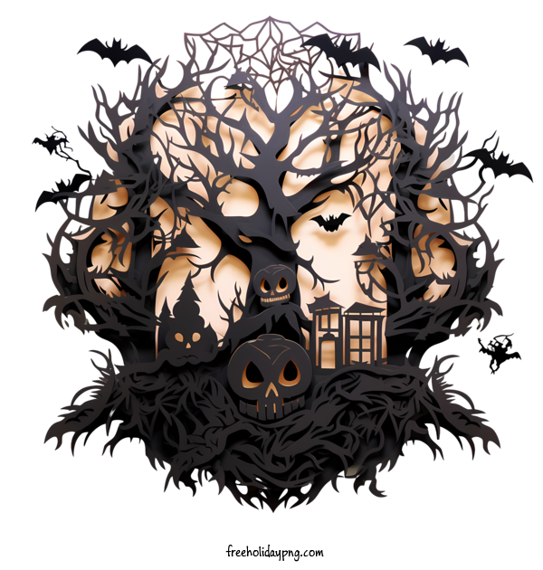 Transparent Halloween Halloween Tree ghost haunted for Halloween Tree for Halloween