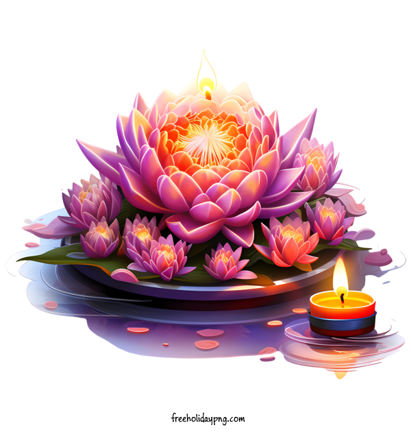 Transparent Loy Krathong Happy Loy Krathong Lotus flower water for Happy Loy Krathong for Loy Krathong